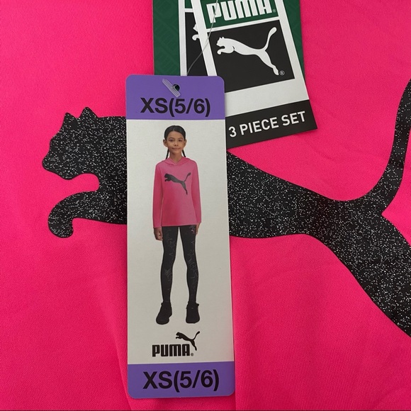 Puma girl’s 3 piece long sleeve hooded-shirt-pants - Picture 5 of 6